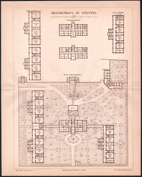 STETTIN SZCZECIN Stary Plan Szpitala Z 1888 Roku Warszawa Kup Teraz