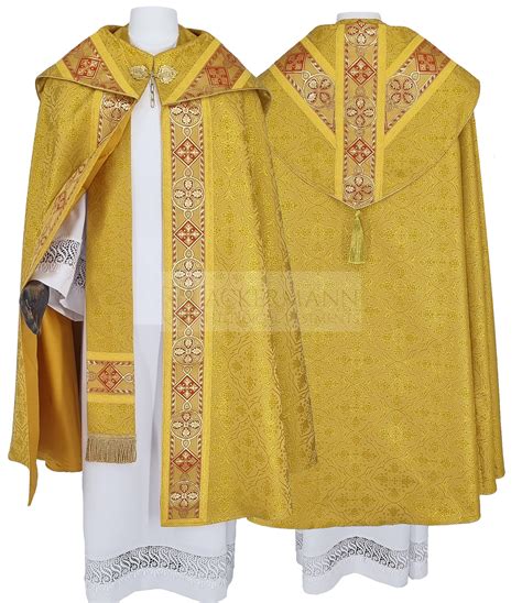 White Semi Gothic Cope Model 114 14621 Vestments24