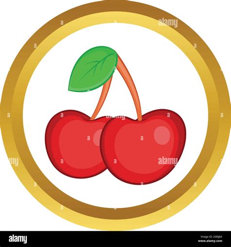 Two Cherries Vector Icon Stock Vector Image And Art Alamy