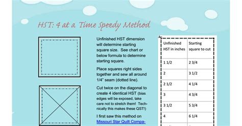 Hst 2 4 Or 8 At A Time Pdf Quilt Patterns Sewing Projects Chart