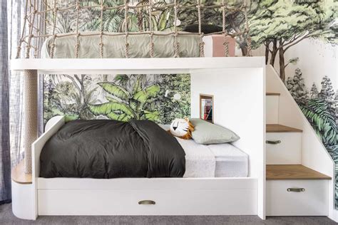 Custom Bunk Beds Were Designed For This Jungle-Themed Kid's Bedroom