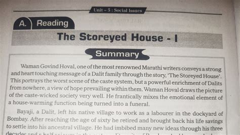 Class 10th English Unit 5 Reading A The Storeyed House 1 Question