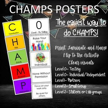 CHAMPS Posters- Regular and Science Classroom by Spunky Science | TpT