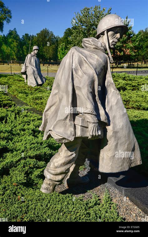 Usa Washington Dc National Mall Korean War Veterans Memorial Statues