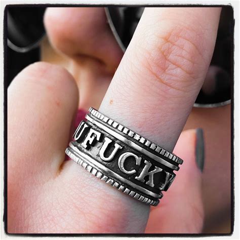 Sterling Silver Fuck You Ring Fuck Ring Sterling Silver Fuck Ring Statement Ring Coin Ring Coin