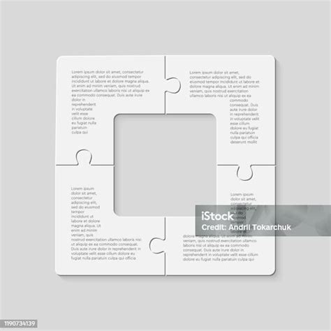네 직소 퍼즐 사각형 다이어그램 정보 그래픽 0명에 대한 스톡 벡터 아트 및 기타 이미지 0명 개념 개체 그룹 Istock