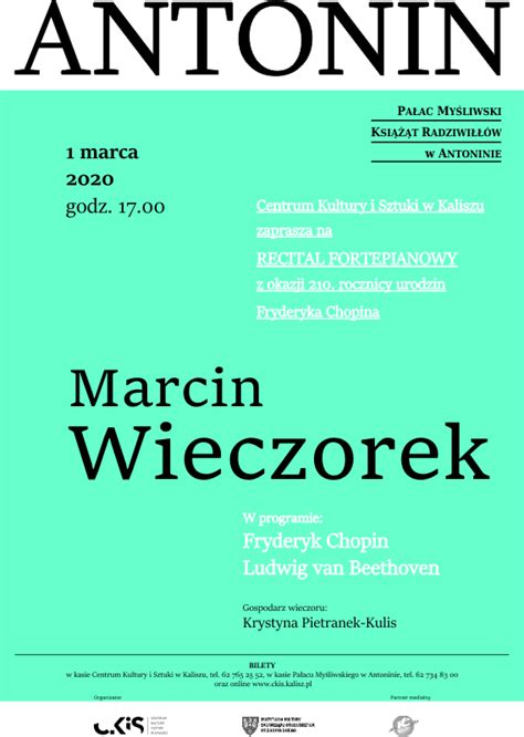 Marcin Wieczorek Recital Fortepianowy Z Okazji Rocznicy Urodzin