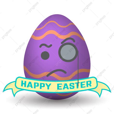 Egg Easter Day Vector Png Images Easter Day Egg Face With Monocle