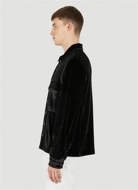 Velvet Overshirt In Black Jil Sander