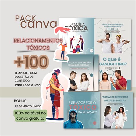 Pack Canva Relacionamentos Tóxicos Margarete Tolentino Hotmart