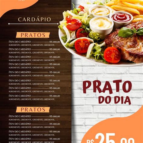 Cardápio Editável No Canva Para Restaurante Modelo 19 Elo7