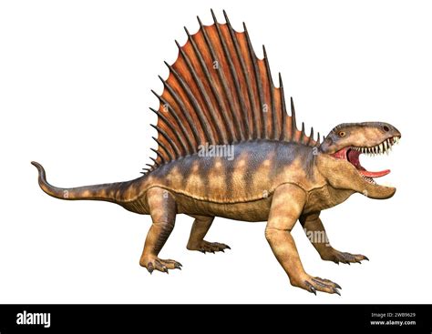 3d Rendering Of A Dinosaur Dimetrodon Isolated On White Background