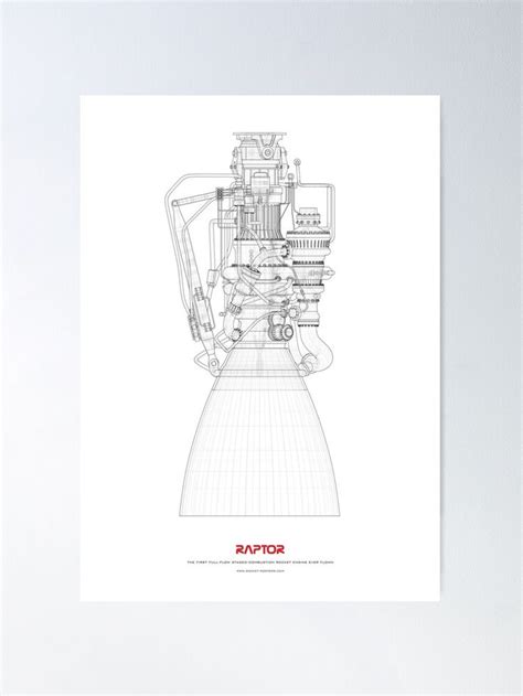 "Blueprint of SpaceX Raptor Rocket Engine" Poster for Sale by ...