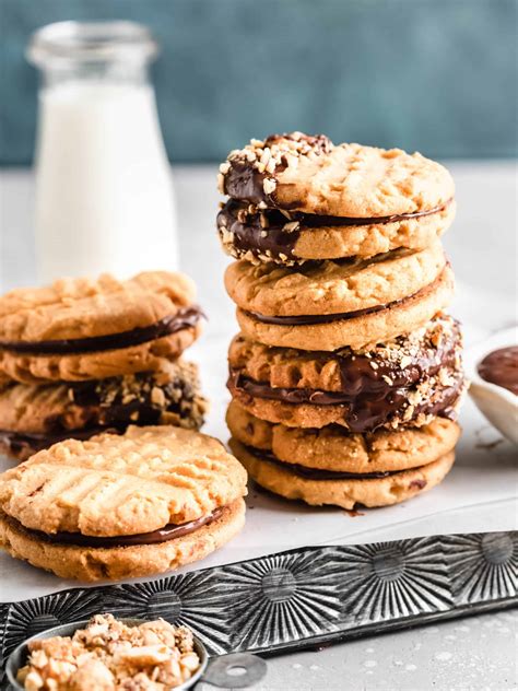 Peanut Butter Nutella Sandwich Cookies DreamyBaker