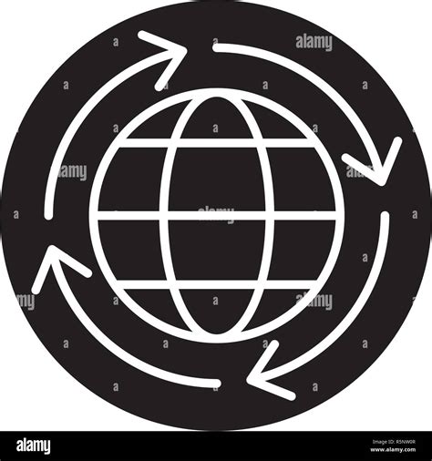 Economía mundial icono negro signo de vectores de fondo aislados