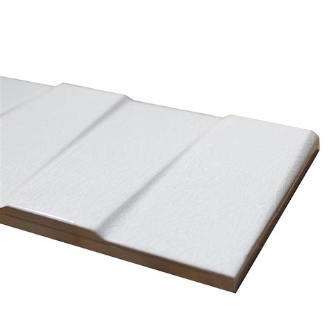 Colorplay Steps White 4 5x18 3D Glossy Crackled Ceramic Tile Tilebar