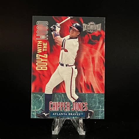 Chipper Jones Skybox Metal Universe Boyz With The Wood Bw Hof