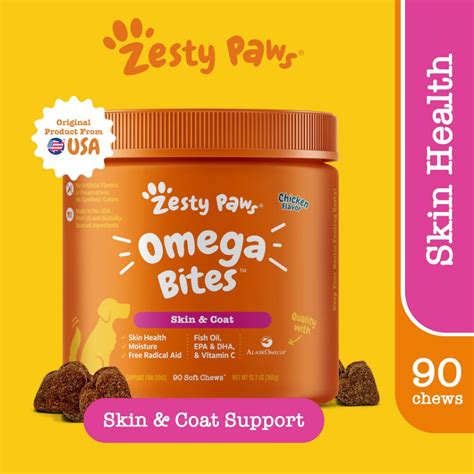 Zesty Paws Omega Bites For Dogs Alaskan Omega Fish Oil For Epa And Dha