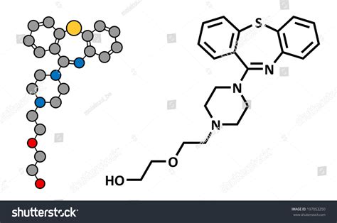 Quetiapine Antipsychotic Drug Chemical Structure Conventional Stock