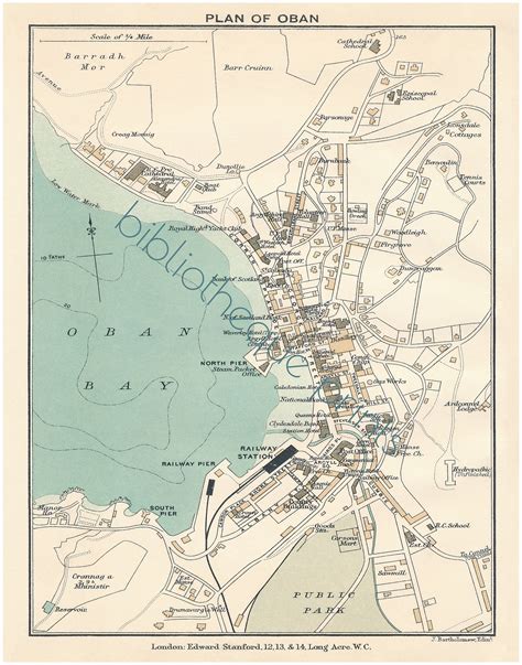 Oban Scotland 1913 Map Fine Art Print - Etsy