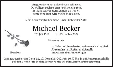 Traueranzeigen Von Michael Becker Trauer Merkur De