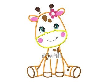 Giraffe Baby Applique Machine Embroidery Design NO 0162 Etsy UK