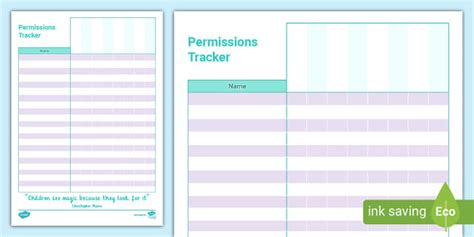 Early Years Permissions Tracker L Enseignant A Fait