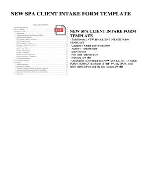 Fillable Online New Spa Client Intake Form Template General Getsbook