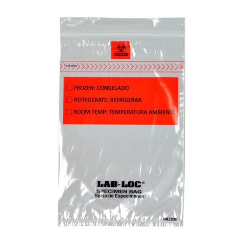 Lk Packaging Labz B Lab Loc Specimen Bags W Removable Biohazard