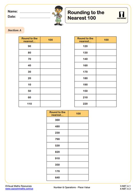 rounding   nearest ten   worksheets