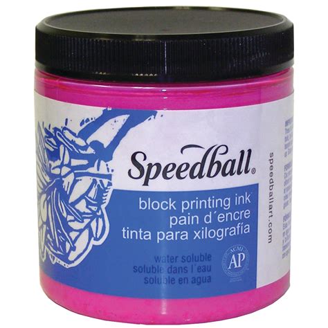 Speedball Block Printing Ink Water Based 8 Oz Jar Magenta