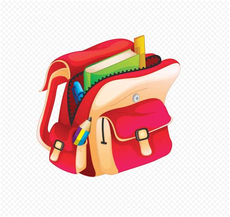 Backpack School Bag Supplies Cartoon Illustration | Citypng