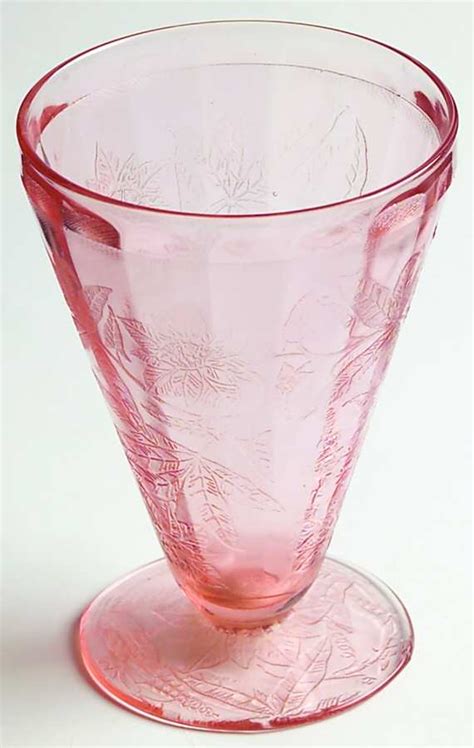 Floral Pink 7 Oz Footed Tumbler By Jeannette Replacements Ltd