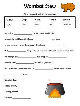 Wombat Stew Literacy Activities By Fmd Teachers Pay Teachers Year