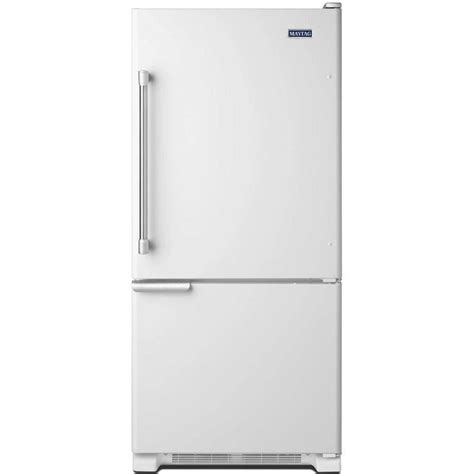 maytag     cu ft bottom freezer refrigerator  white