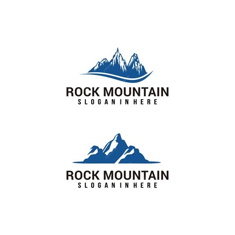 Vetor De Design De Logotipo De Pico De Montanha Rochosa Vetor Premium