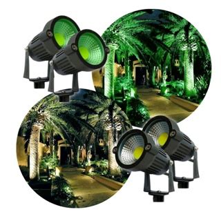 Par Lumin Ria Espeto Jardim Cob Led W W W Prova D Gua Bivolt Branco