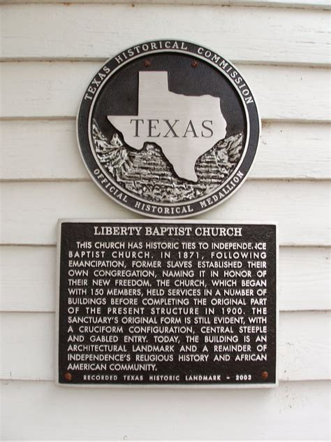 Liberty Baptist Church Texas Historical Markers