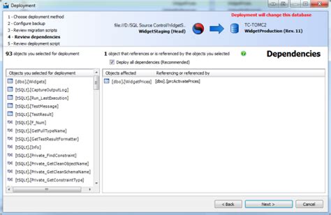 Using The Deployment Wizard Sql Compare 11 Product Documentation