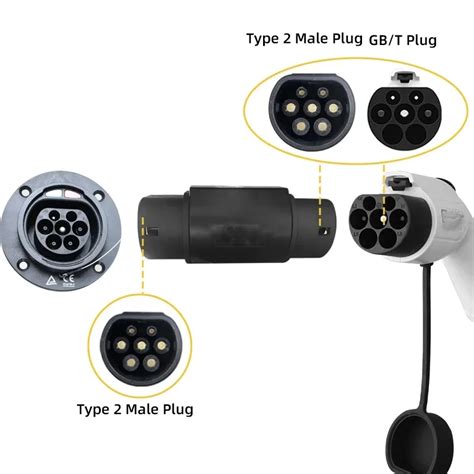 High Quality Gbt to Type2 Iec 62196 Gb/t to Type 2 Ev Adapter 32a 7.4kw ...