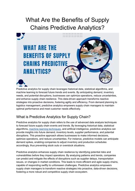 PPT What Are The Benefits Of Supply Chains Predictive Analytics