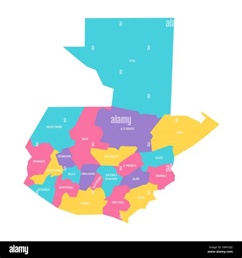 Guatemala Political Map Of Administrative Divisions Departments