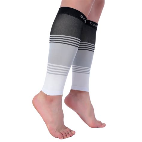 Premium Calf Compression Sleeve 20 30 Mmhg Black Gray White By Doc Mil Doc Miller