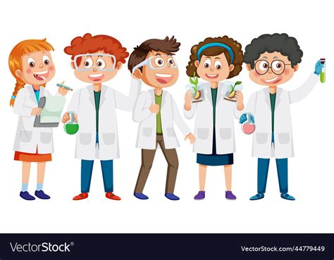 Kids wearing lab coats Royalty Free Vector Image