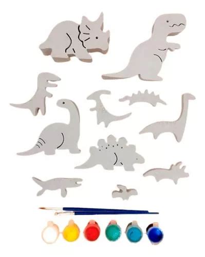 Figuras De Yeso 11 Dinosaurios Pintura Cuotas sin interés