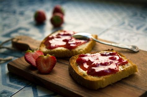 Strawberry Jam on Toast Royalty-Free Stock Photo