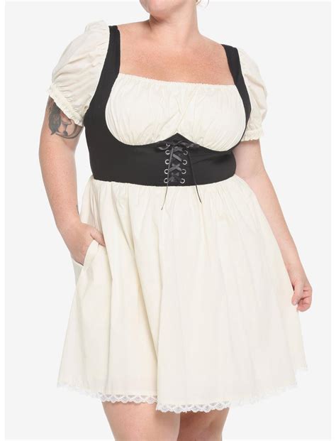 Ivory Lace Ruffle Corset Dress Plus Size Hot Topic