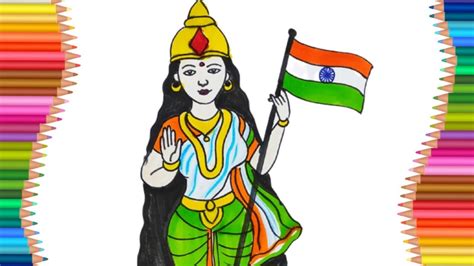 Bharat Mata Drawing For Beginners Bharat Mata Drawing For