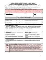 Filled Out Paper Pdf Johns Hopkins Nursing Evidence Based Practice