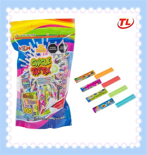 4.5g Chewing Gum Candy Delicious Fruit Flavor 6 Flavors with Tattoo ...